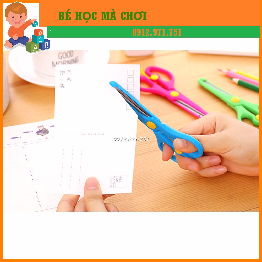 SET 2 Kéo tập cắt bọc nhựa AN TOÀN cho bé - không lo đứt tay | Đồ chơi an toàn