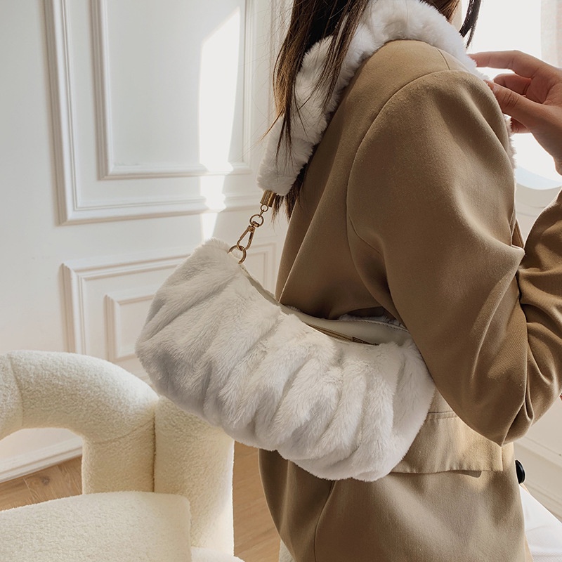 Túi Xách Đeo Vai Phủ Bông Xếp Ly Thời Trang Nữ Đơn Giản 2022