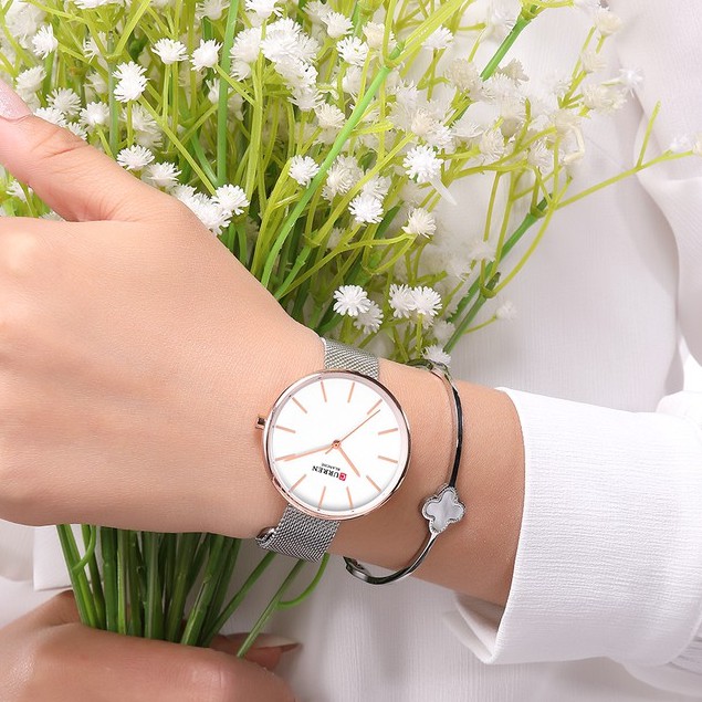 Đồng Hồ Quartz CURREN Chất Liệu Thép Không Gỉ Chống Thấm Nước 9042 Cho Nữ