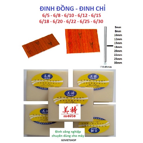Đinh đồng - Đinh chỉ hiệu MEITE 6/5- 6/8-6/10- 6/12-6/15 -6/18 - 6/20 - 6/22 - 6/25 - 6/30mm