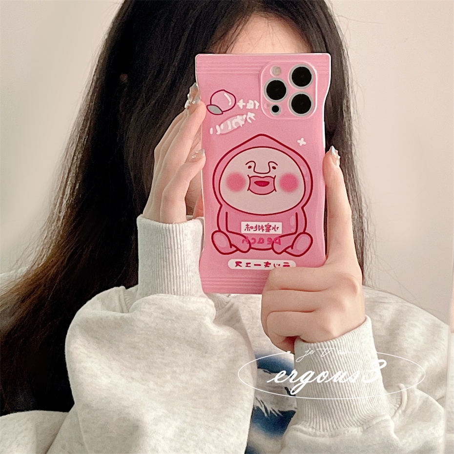 Ốp Điện Thoại Mềm Họa Tiết Quả Đào Kobito Dễ Thương Cho iPhone 14 13 12 11 Pro Max SE2020 X XR Xs Max 7 8 Plus
