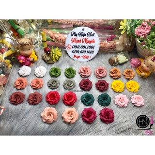 Hoa Bột: Set 2 bông Hoa Hồng cánh mềm mại siêu đẹp