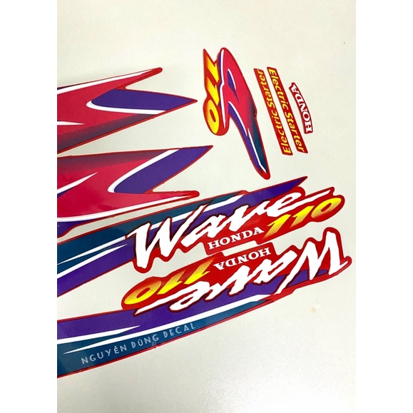 Nguyên bộ tem  Wave Thái 110 màu đỏ đời 1999_ Nguyễn Dũng Decal