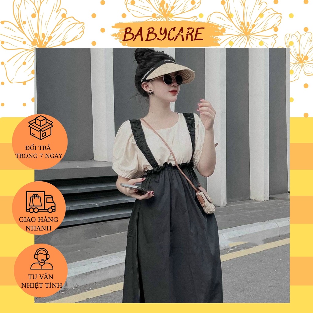 SÉT VÁY BẦU YẾM CHUN ĐẸP HIT HOT MÙA HÈ- ĐẦM BẦU YẾM XINH CỘC TAY TRẺ TRUNG DÁNG MAXI