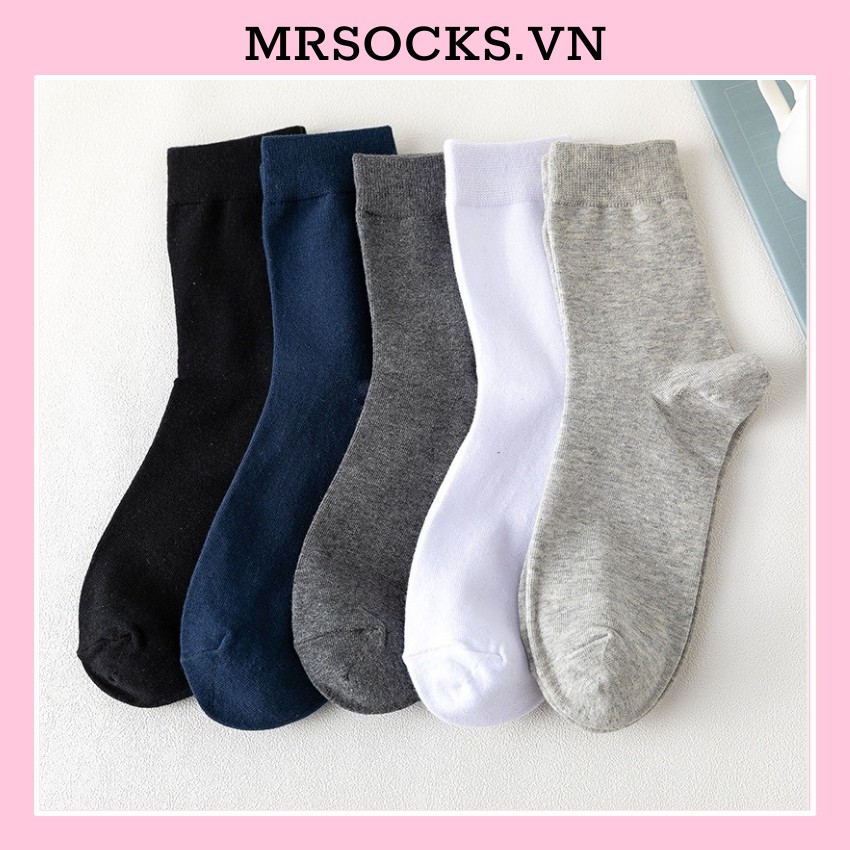 Vớ Tất Trơn Văn Phòng Cổ Cao Loại Xịn Chất Cotton Kháng Khuẩn Lựa Chọn Của Tín Đồ Công Sở Giày Tây MRSOCKS - VC056