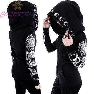 Áo len dài tay có mũ trùm phong cách Gothic thời trang cho nữ