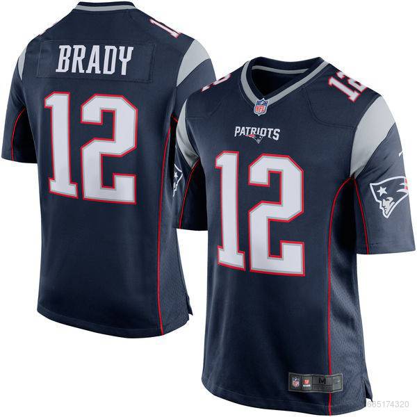 Áo Thun Bóng Đá Jersey Thể Thao Unisex New England Patriots NFL Số 12 Tom Brady