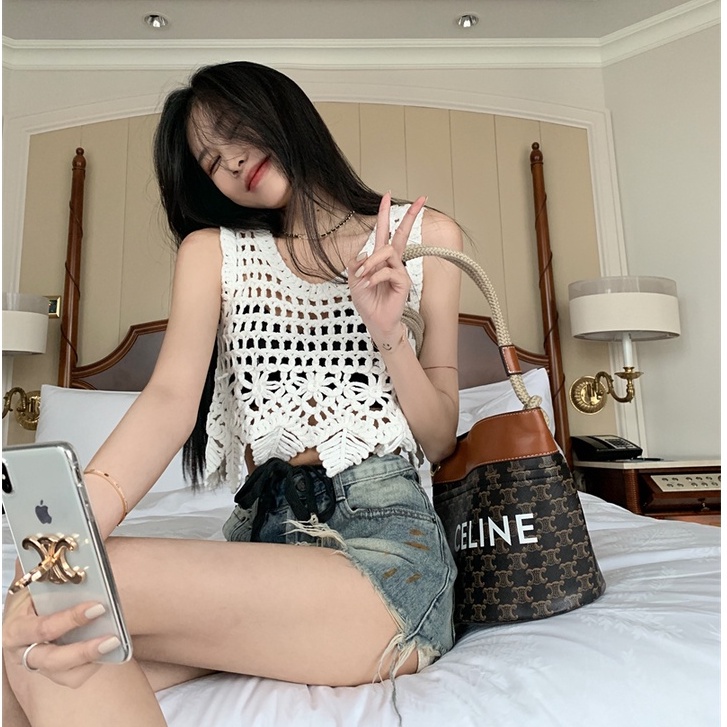 QKOOLE Áo Len Nữ Không Tay Thời Trang Hàn Quốc