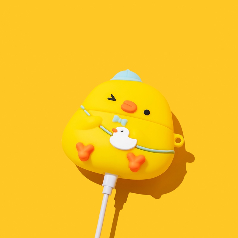 Vỏ Bảo Vệ Hộp Sạc Tai Nghe AirPods3 2022 Họa Tiết Chú Gà Vàng Dễ Thương Thời Trang Ốp