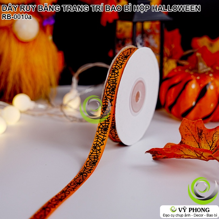 DÂY RUY BĂNG TRANG TRÍ HALLOWEEN DÂY VẢI DECOR ĐÓNG GÓI QUÀ TẶNG BAO BÌ HỘP BÁNH KẸO LỄ HỘI MA QUỶ RB-0010