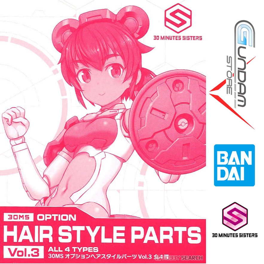 Mô Hình Lắp Ráp 30MS Option Hair Style Parts Vol 3 All 4 Types 30 Minutes Sisters Bandai Đồ Chơi Anime Nhật