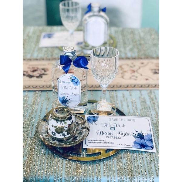 Chai nhãn nơ và card Cảm ơn. trang trí tiệc cưới Chuẩn sịn Hot giá rẻ