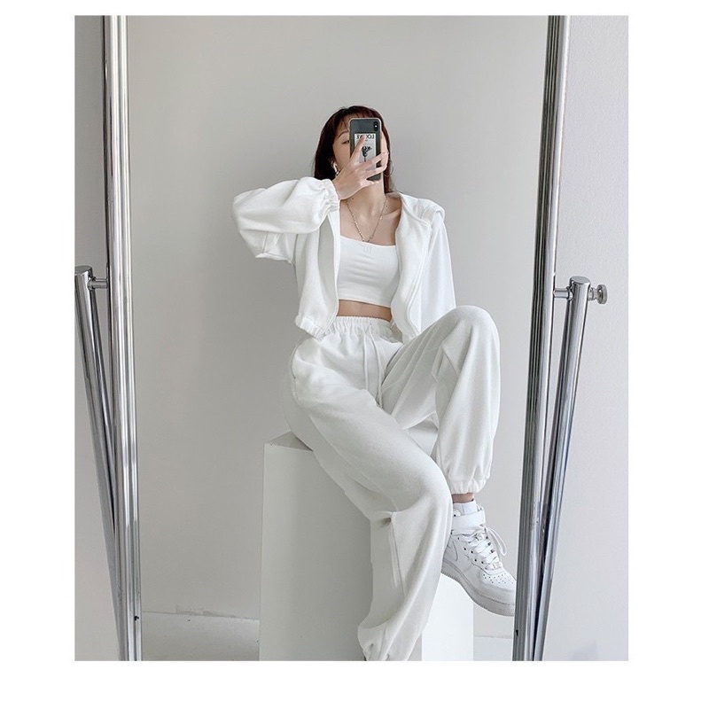 Quần jogger Có Size Quần bo gấu nữ ống rộng ulzzang unisex TRƠN ( có ảnh thật )