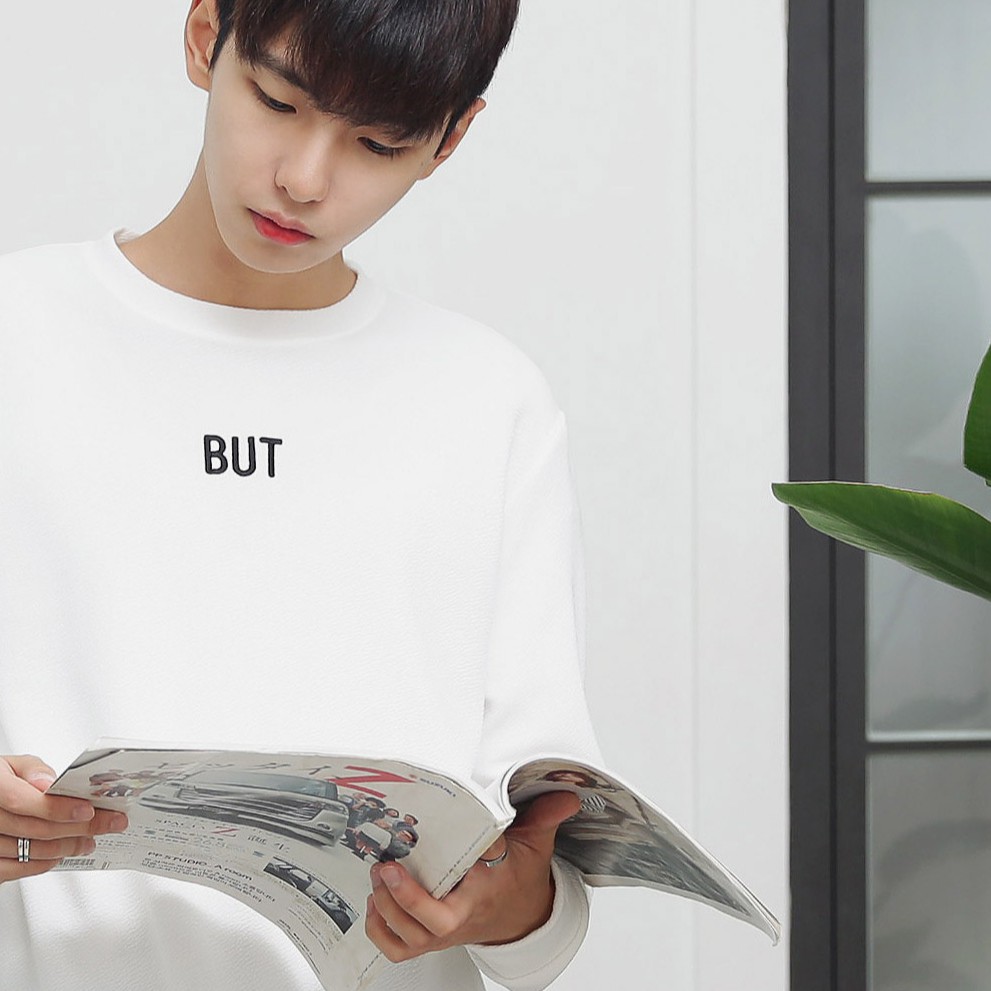 Áo Sweater Nam Nữ unisex phong cách Hàn Quốc in chữ BUT, Chất nỉ cá sấu - Quà tặng ngẫu nhiên HD06