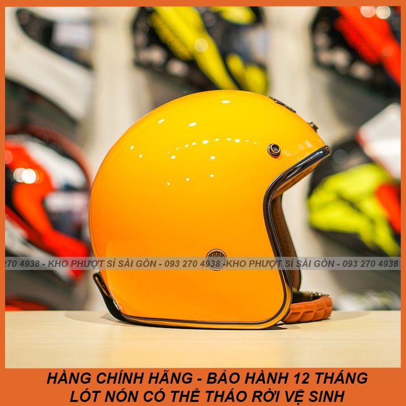 [MŨ 3/4 GIÁ KHO] Mũ bảo hiểm 3/4 cổ điển royal m20c màu cam vàng chính hãng - Nón bảo hiểm xe máy