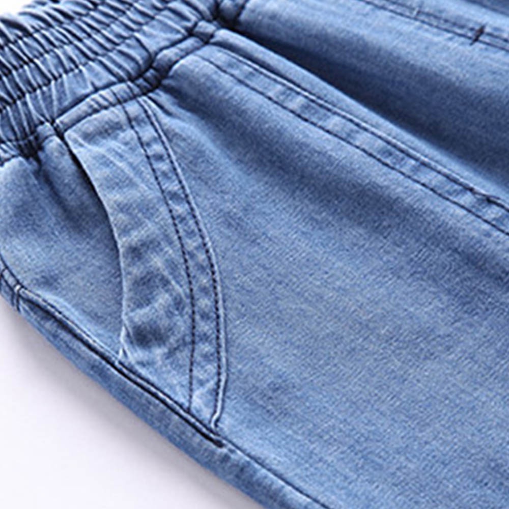 Quần dài denim Bear Leader cạp thun màu trơn chống muỗi giản dị cho bé trai 3-9 tuổi