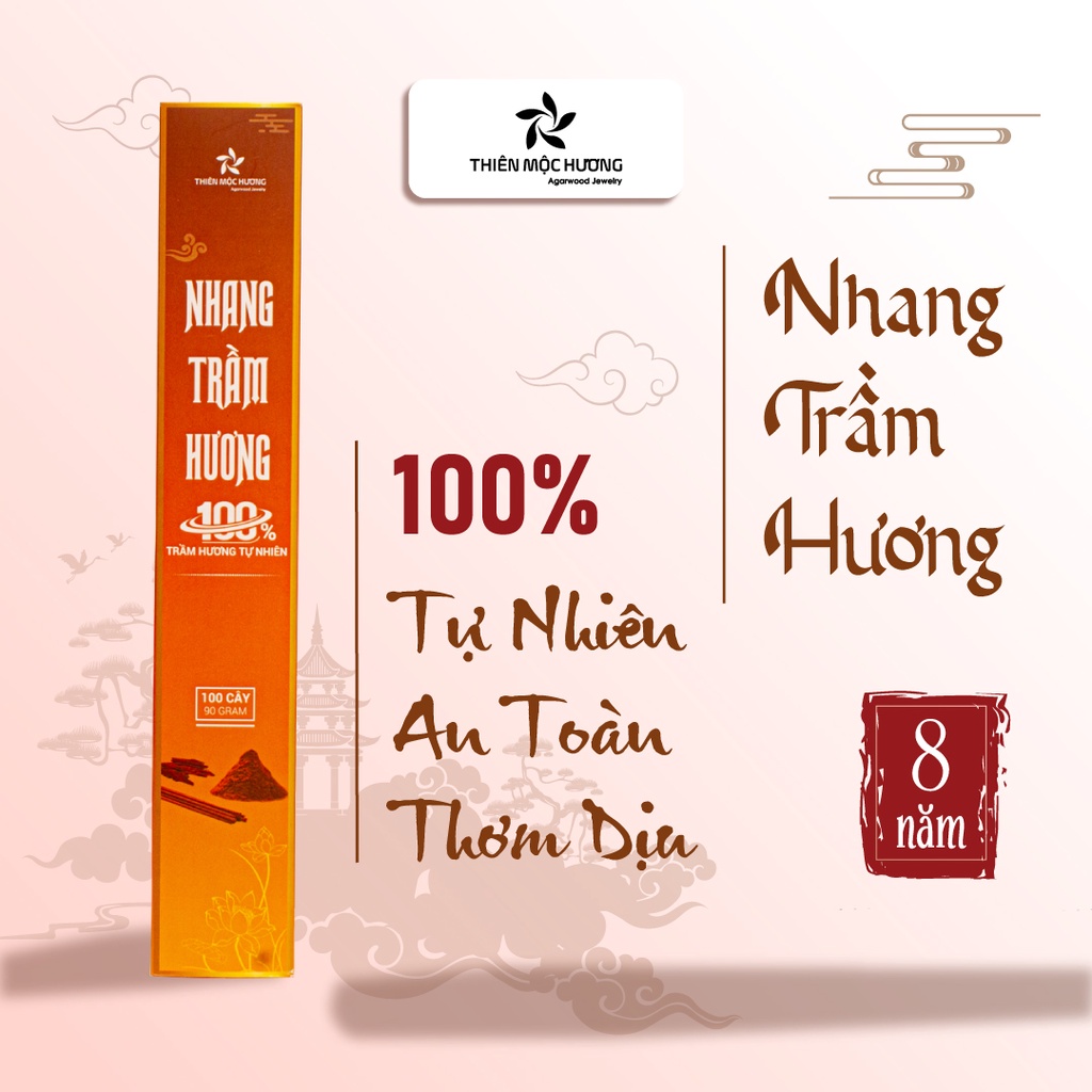 [Mã BMLTA50 giảm đến 50K đơn 99K] Nhang trầm hương tự nhiên | 100 cây 30cm, Ít Khói, Thơm Nhẹ, Dễ Chịu, Không kích mũi