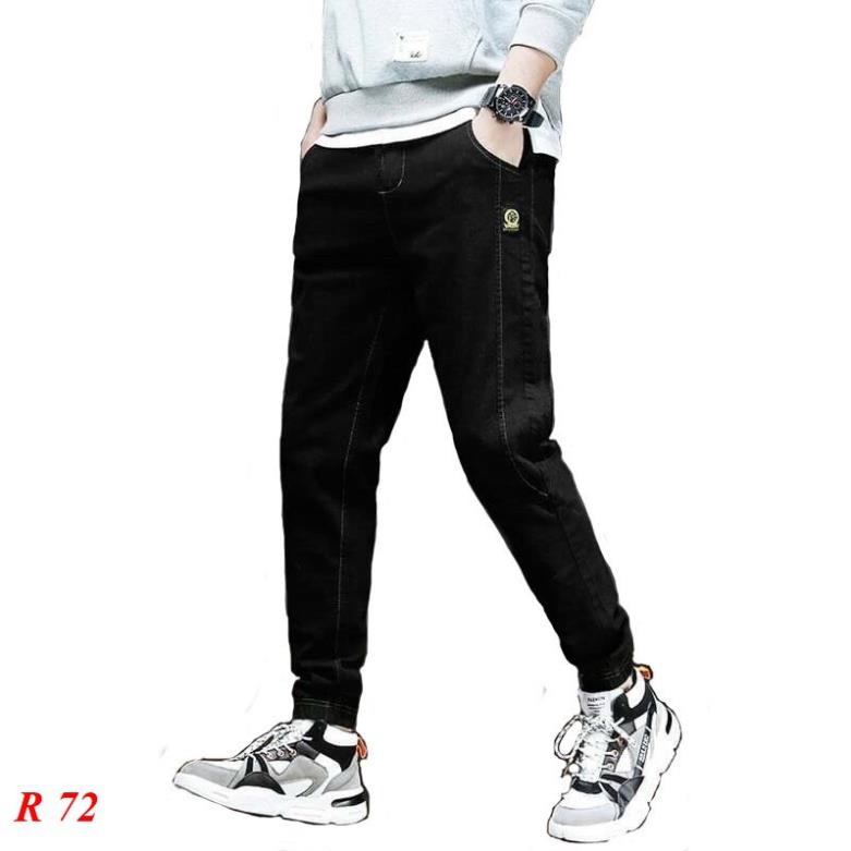 Quần Bò Nam Chất Bò XuMon Đen Túm Ống Thun Kiểu Quẩn Jogger đep cao cấp Hàng Đẹp Giá Rẻ Chuẩn Hàng Shop Phong Cách ! !