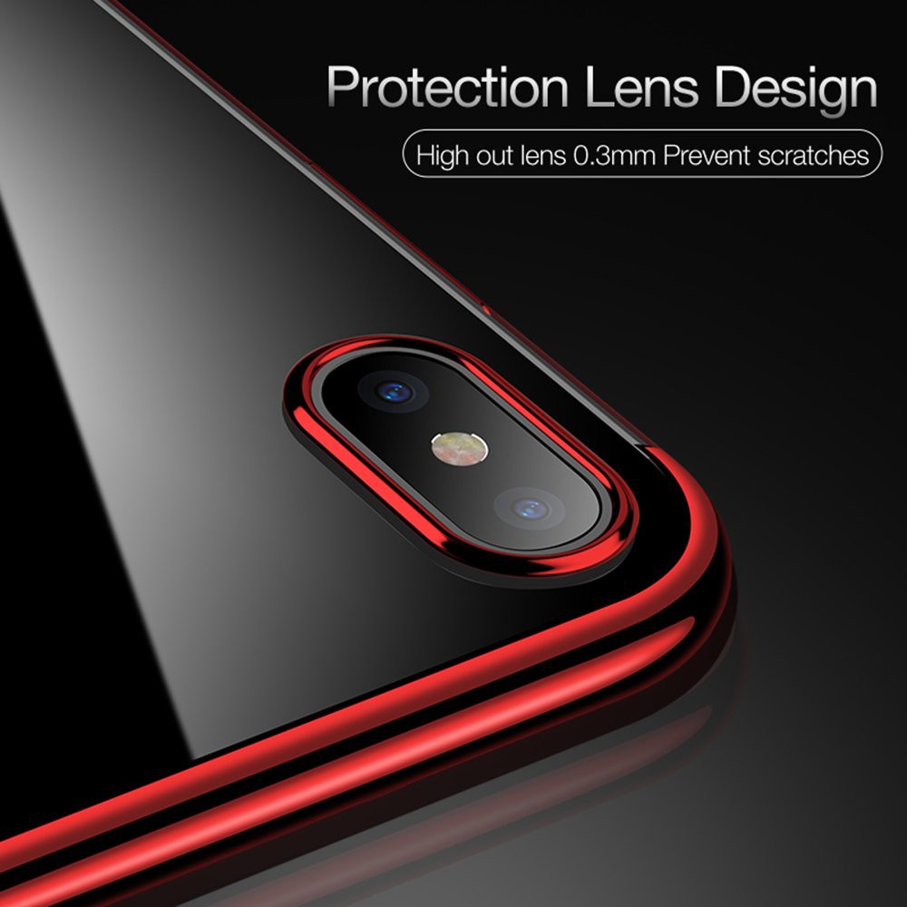 Ốp điện thoại TPU Silicon mềm trong suốt siêu mỏng mạ viền dành cho iPhone XS XS Max XR X 8 7 Plus 6S 6