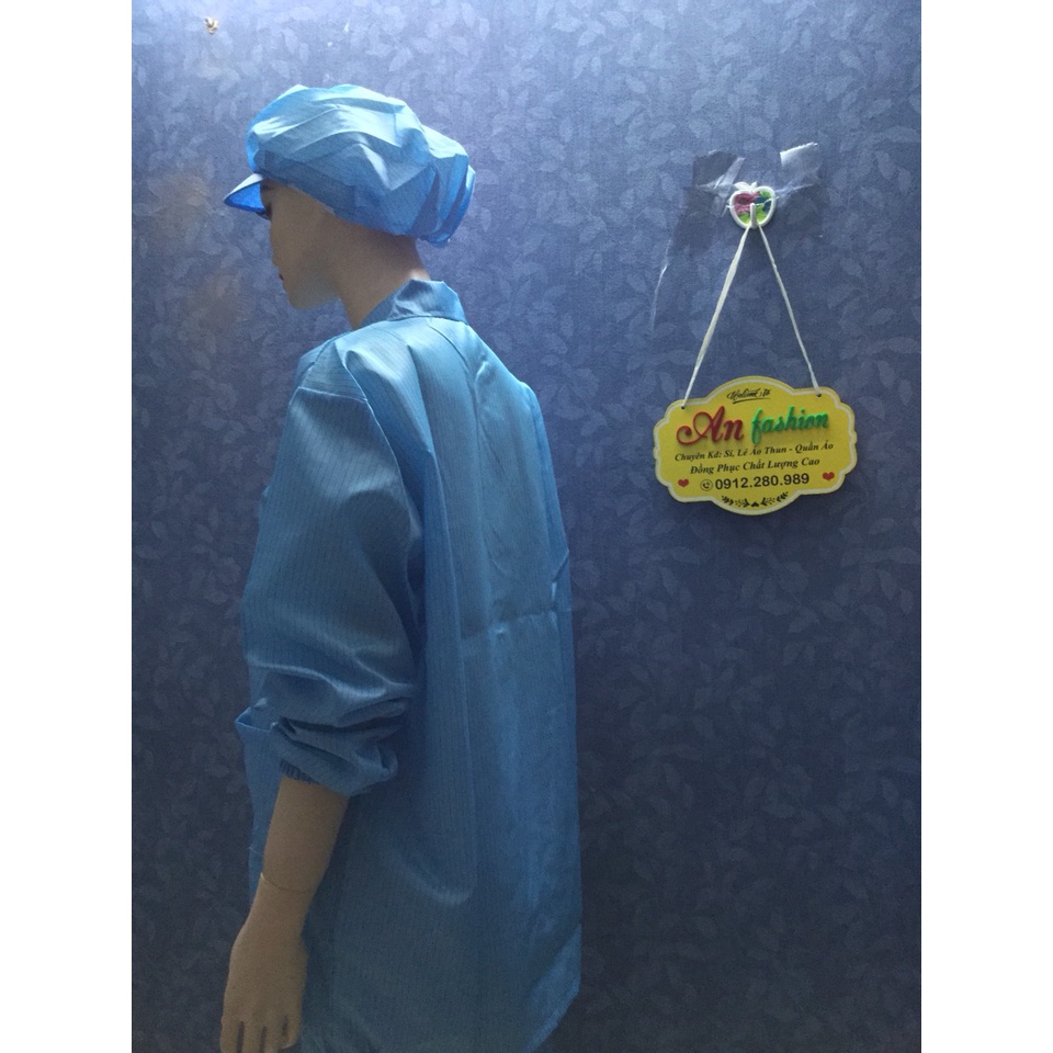 Quần Áo Bảo Hộ Lao Động Size Nữ Màu Xanh _ Hình Chụp Thật