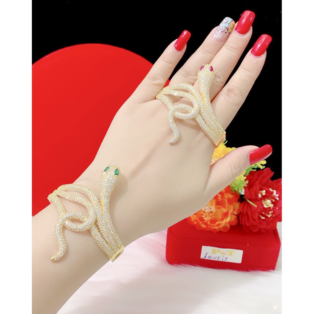 Vòng tay con rắn mạ 18k cao cấp E326