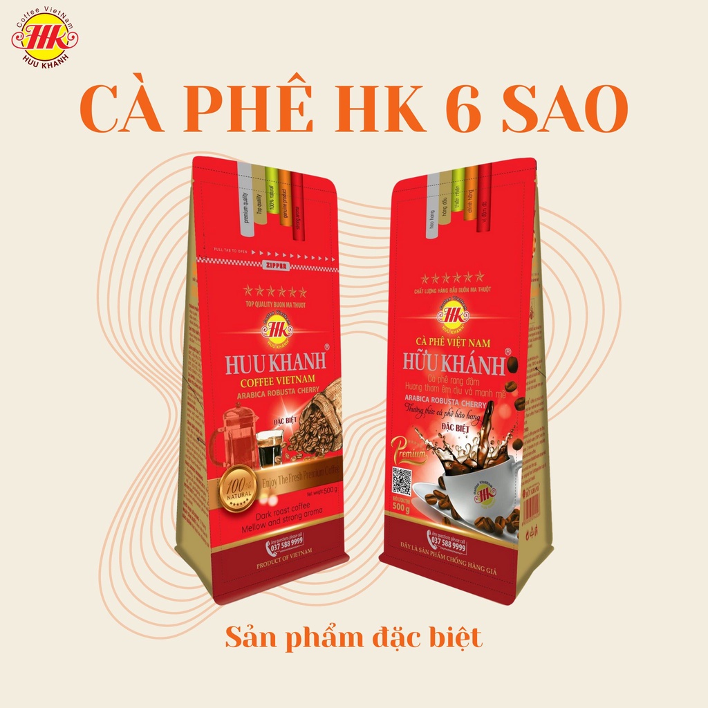 Cà phê bột Hữu Khánh CAO CẤP - HK 6 SAO Đặc Biệt (500gr) - HK ĐẲNG CẤP | BigBuy360 - bigbuy360.vn