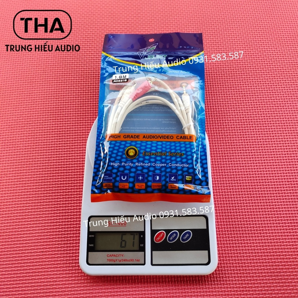 Dây Tín Hiệu AV 3.5 Ra 2 Bông Sen JRUIST Chống Nhiễu, Jack 3.5 Ra Bông Sen Hàng Nhập, Loại Tốt - Trung Hiếu Audio