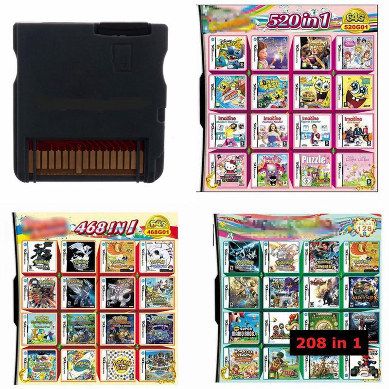 Mới Thẻ Game 208 / 468 / 482 / 486 / 488 / / 500 / 502 / 520 Trong 1 Cho Nintendo Ds 3ds Consoles