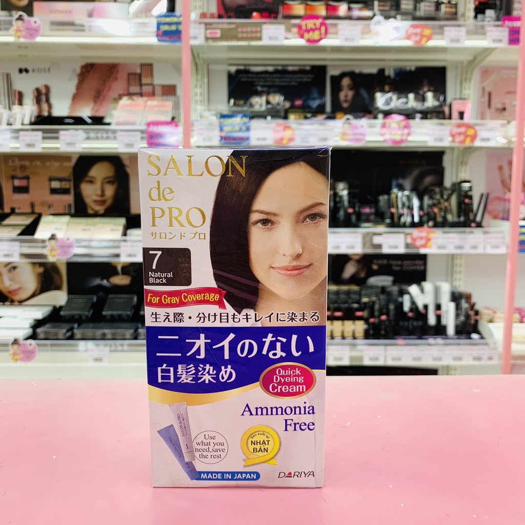 Thuốc Nhuộm Tóc Phủ Bạc không mùi Dariya Salon de Pro Quick Dyeing Cream 100% Japan