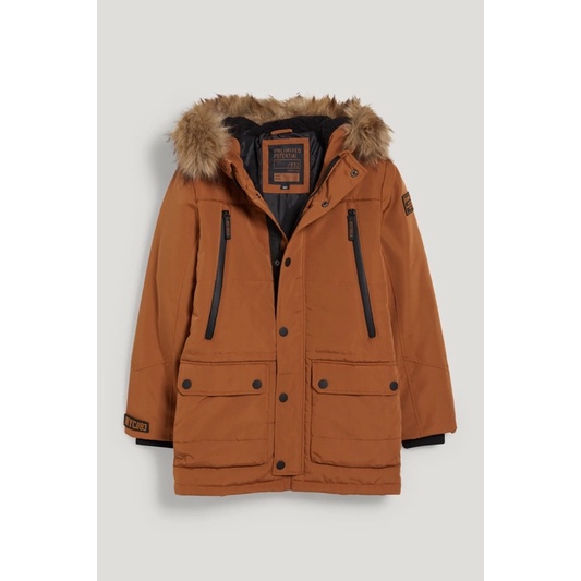 Áo Parka Bé Trai Kaki Chần Bông Túi Zip C&amp;A