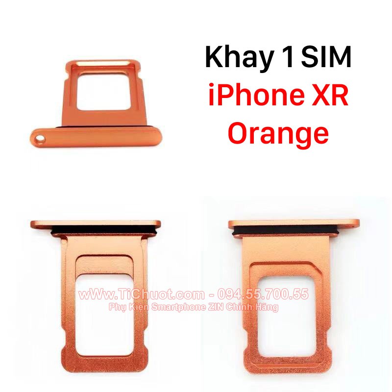 Khay sim iPhone XR 1 SIM, 2 SIM ZIN có Ron Chống Nước &amp; Lẫy Giữ Sim