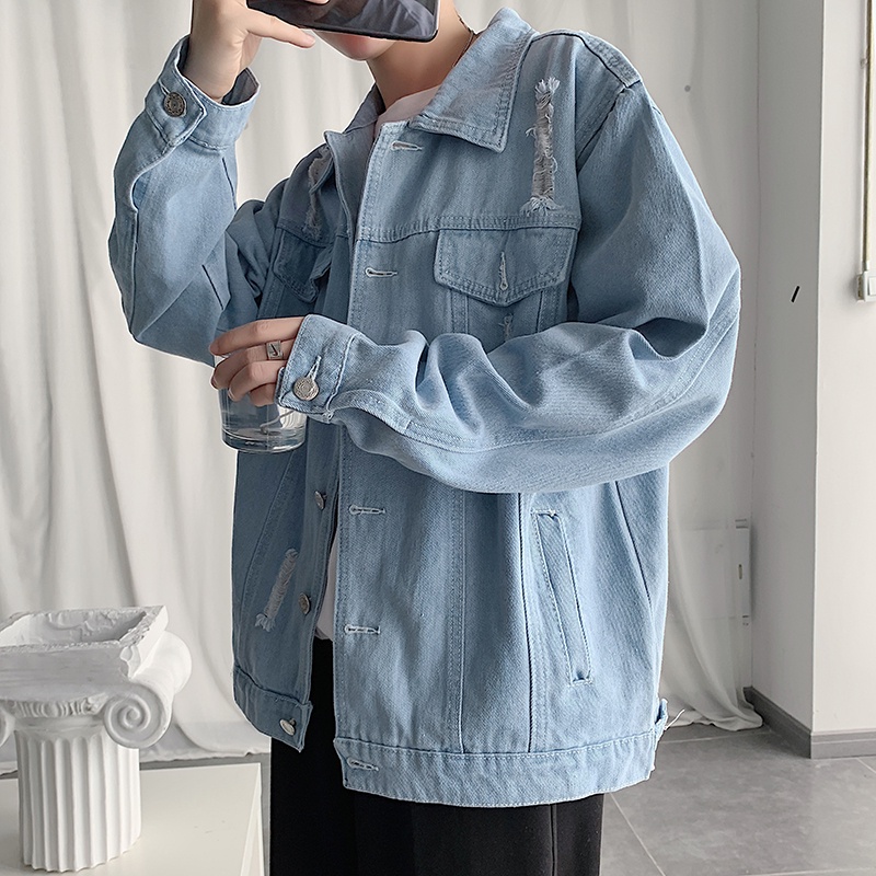 Áo khoác jean denim nam nữ unisex form rộng K9, áo khoát jacket nam nữ phong cách đường phố J06