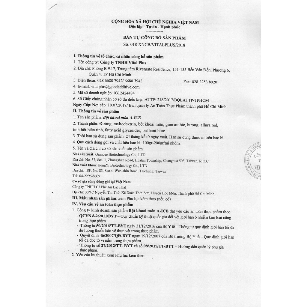 Bột Khoai Môn - Taro Juice Powder - Vital Plus - Shop Nhà Anise