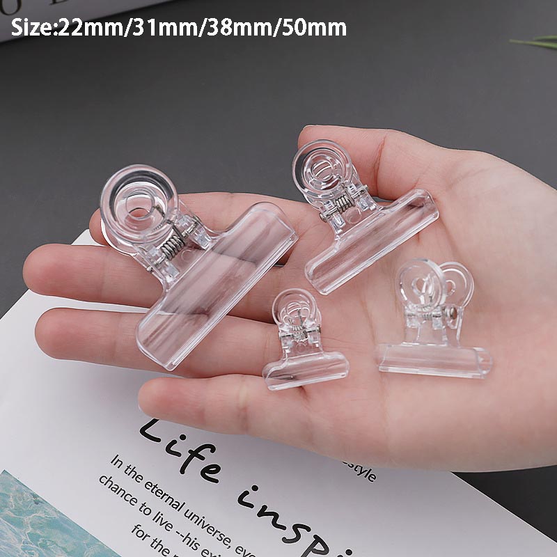 Set 5 Kẹp Nhựa Trong Suốt Giữ Tài Liệu Tiện Dụng