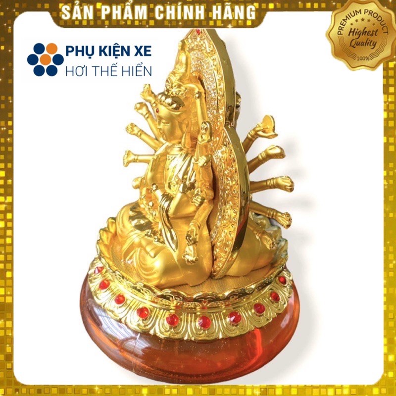 Tượng Phật Quan Âm Nghìn Tay Để Taplo Ô TÔ Cực Đẹp [ Tặng Kèm 1 Miếng dính 3M + 1 lọ nước hoa ]