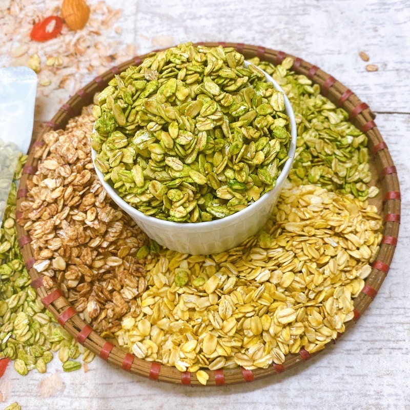 500G Yến mạch nướng 3 vị mật ong, matcha, cacao thơm ngon