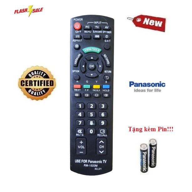 Remote Điều khiển tivi Panasonic RM-1020M LED/LCD/Smart TV- Hàng mới có tặng kèm Pin