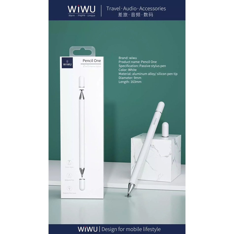 Bút cảm ứng kèm đầu viết chính hãng WiWU PENCIL ONE dùng được cho tất cả các thiết bị cả ứng