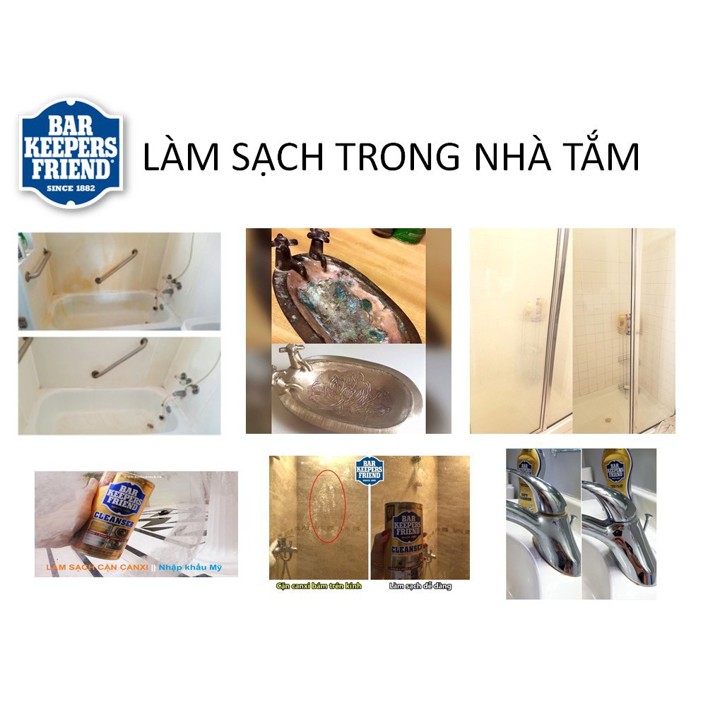 BKF làm sạch Vòi sen inox sáng bóng 99% - Hàng Mỹ - Không độc hại, không mùi - Được làm từ lá cây Đại Hoàng