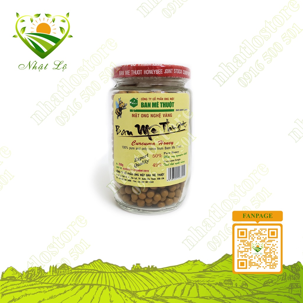 Viên nghệ mật ong vàng Ban Mê Thuột 250g, 100% từ thiên nhiên hỗ trợ tiêu hóa, tăng sức đề kháng Nhật Lộ
