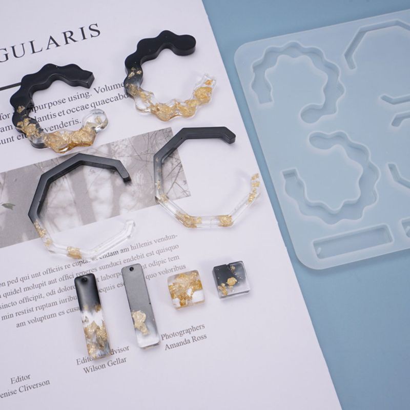 Khuôn Silicone Làm Mặt Dây Chuyền / Khuyên Tai Bằng Nhựa Epoxy Diy