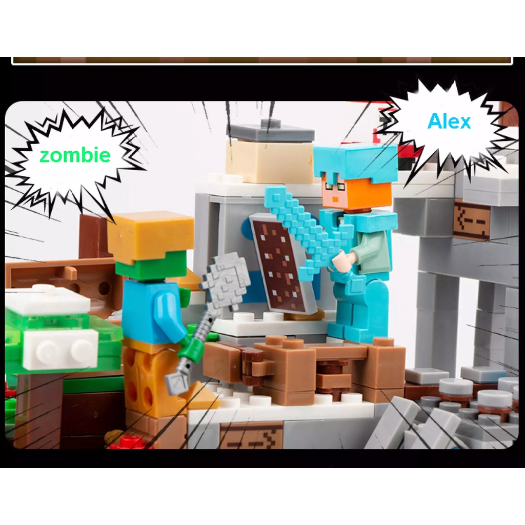 [LEGO MINERCRAFT] Đồ Chơi Lắp Ráp Lego Giá Rẻ Hang Động Trên Đỉnh Núi Cho Bé Từ 6 Tuổi, 590 Chi Tiết