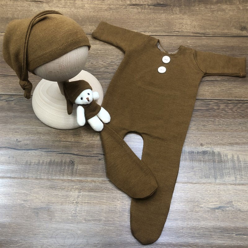 Bộ 3 Món Áo Liền Quần + Mũ + Đuôi Dài + Băng Đô Chụp Ảnh Cho Bé Sơ Sinh