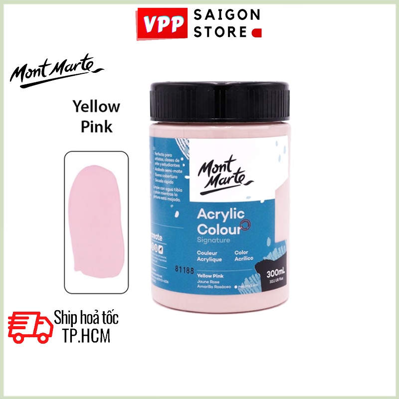 Màu Acrylic Mont Marte 300ml - Yellow Pink - Acrylic Colour Paint Signature 300ml (10.1oz) - MSCH3036