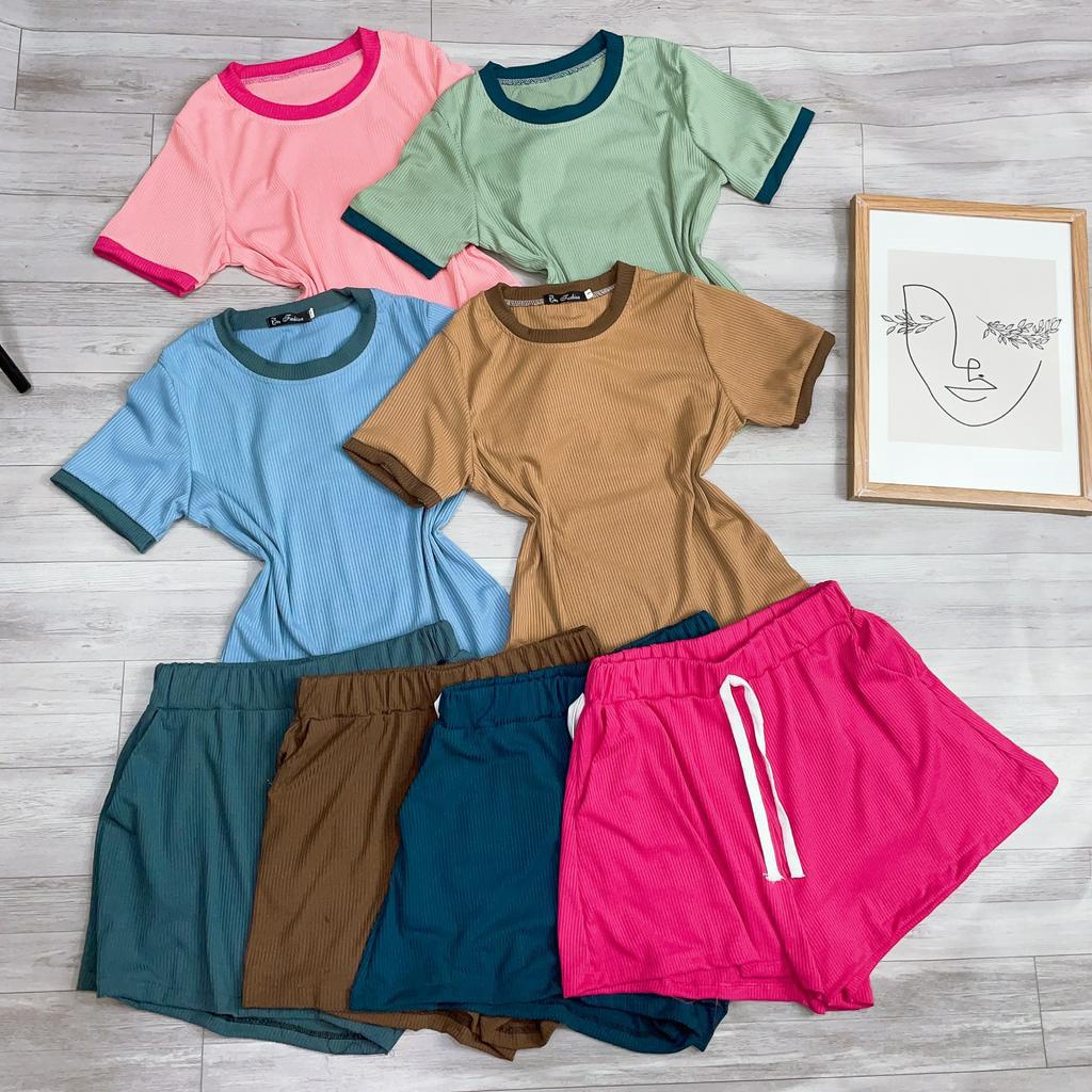 Bộ Quần Áo Bigsize Nữ(58kg-95kg),Set Áo Cổ Tròn Quần Đùi Lưng Thun Big Size Mã SET11