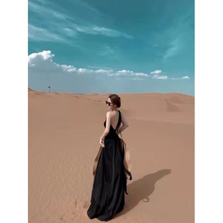 🍇order🍇 đầm maxi đen hở lưng kèm ảnh thật