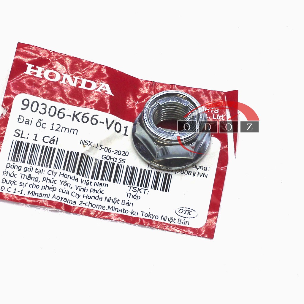 Đai ốc 12mm - tán cốt bánh trước và sau xe Honda Winner, Winner X.