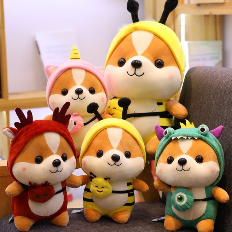 Gấu Bông Gối Ôm Chó Shiba Cosplay Đáng Yêu Nghộ Nghĩnh