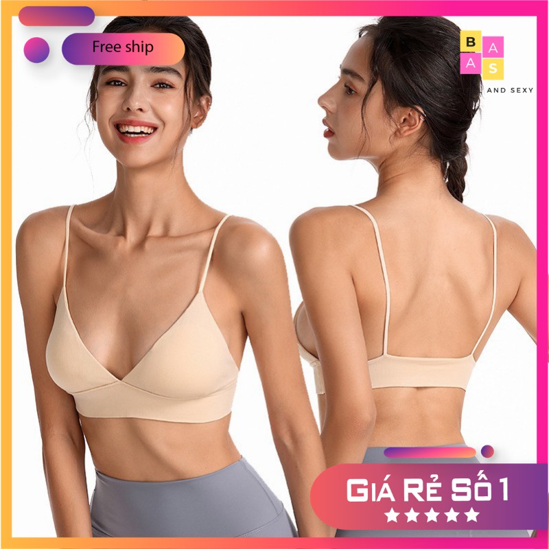 Áo bra 2 dây không đệm,không gọng chất cotton mềm mịn BAS098