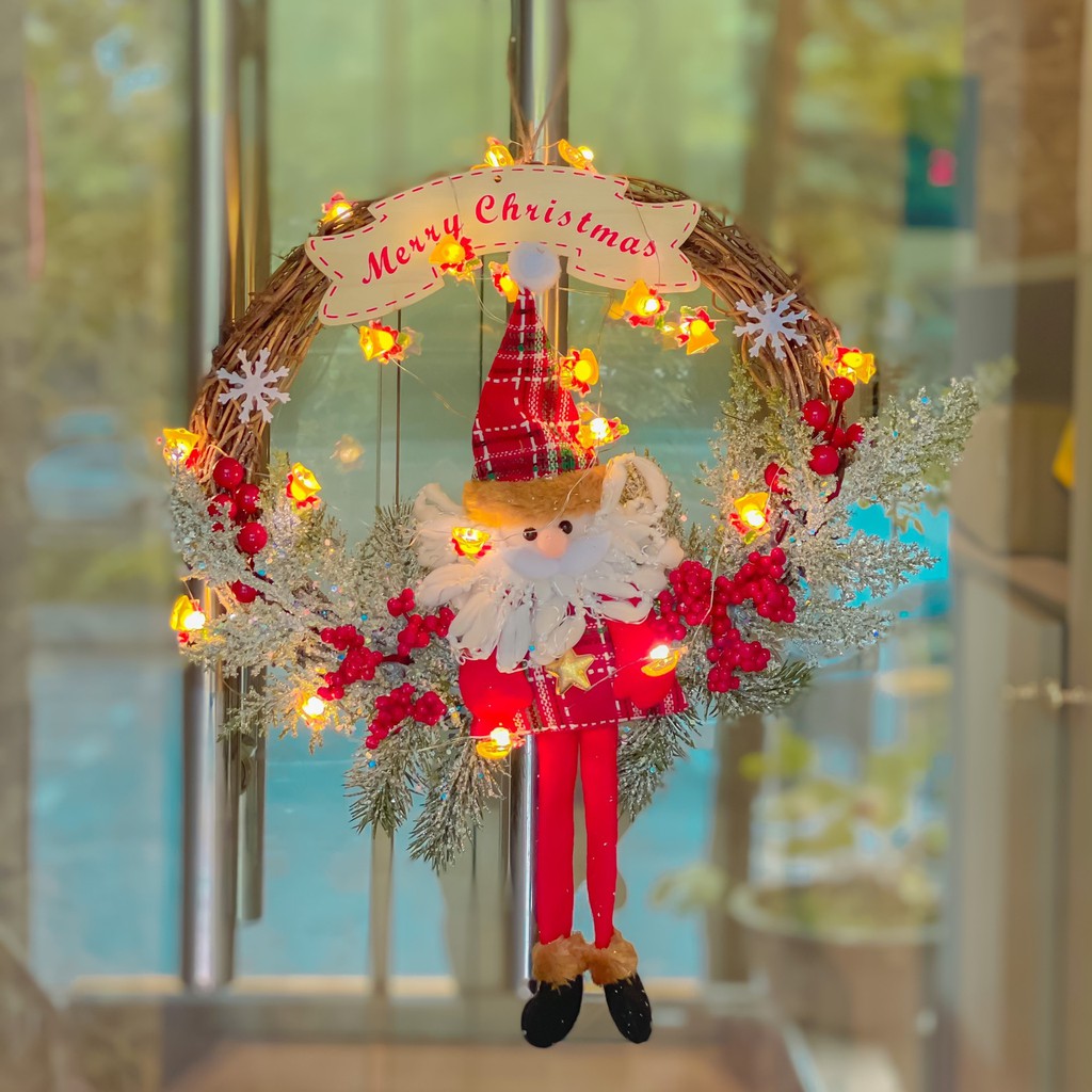 Vòng Nguyệt Quế Giáng Sinh Treo Cửa Trang Trí Noel Size To Và Nhỏ Bé Bebeshop